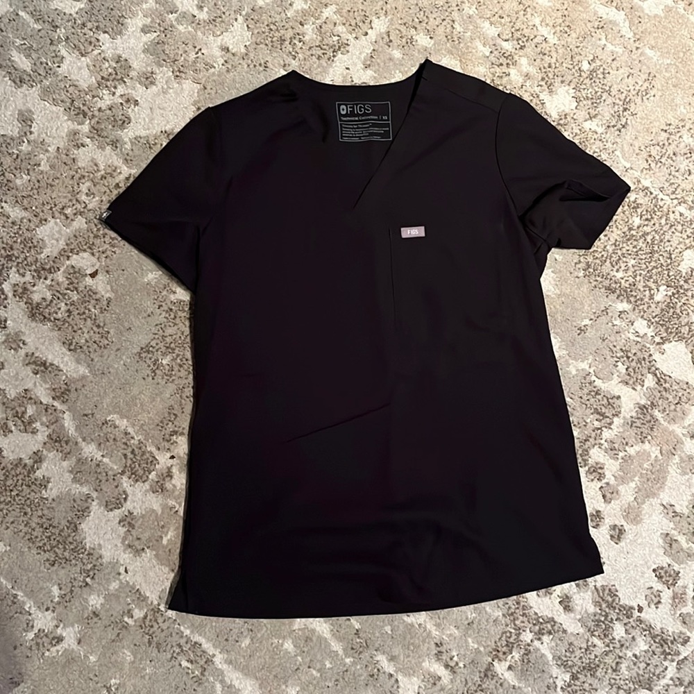 Women’s Figs Catarina one pocket scrub top - black XS